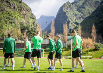 Football team training session in Madeira during the camp