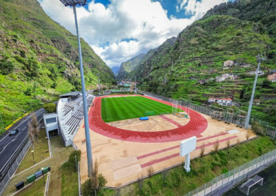 Drone view of the football training camp in Madeira